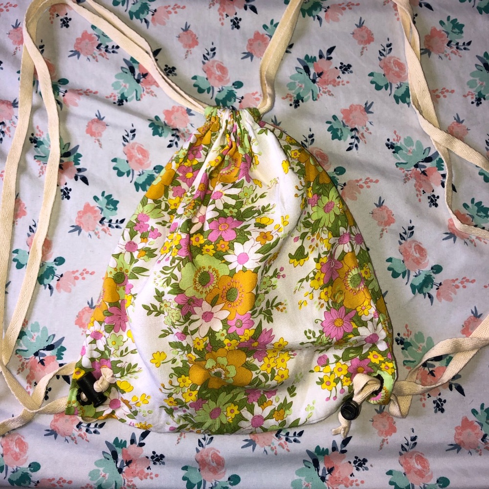 Floral small backpack.